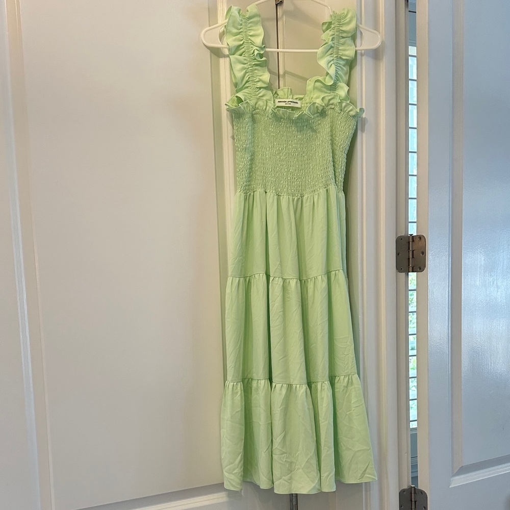 Amanda Uprichard Light Green Midi Dress